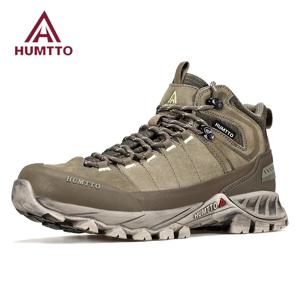 HUMTTO 남성용 하이킹 신발, 야외 트레킹 부츠, 통기성 겨울 남성 스포츠 신발, 가죽 안전 작업 스니커즈