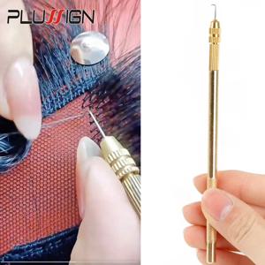 레이스 프론트 가발용 구리 크로셰 후크 세트, 환풍 바늘 후크, 개별 패키지 포함, 전문 후크 가발 제작 도구