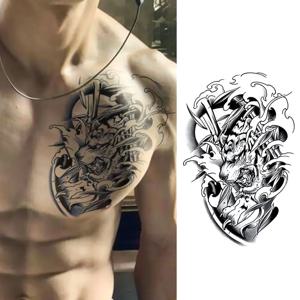 타이거 스트라이프 주스 잉크 지속 방수 임시 타투 스티커 대나무 웨이브 동물 토템 가짜 타투 바디 아트 남성 여성 다리