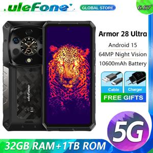 【세계 최초 공개】Ulefone Armor 28 Ultra 5G AI 열화상 견고한 휴대전화 1TB ROM 32GB RAM 안드로이드 스마트폰 AMOLED 6.67