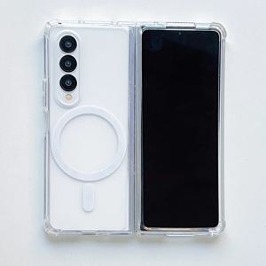 삼성 갤럭시 Z 폴드 7 6 5 4 3 Z 폴드3 폴드4 폴드5 폴드6용 맥세이프 무선 충전 케이스 투명 충격 방지 백 커버