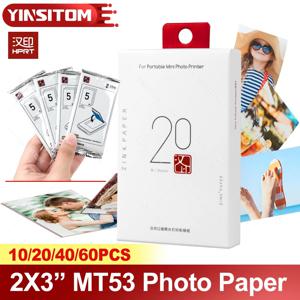 10/20/40/60pcs Zink 스티커 용지 HPRT MT53 Z1 사진 컬러 프린터 기계 Adhecive 인화지 용 2x3 인치