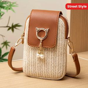 캐주얼 스트리트 스타일 귀여운 미니 크로스바디 폰 백 여성 외출 파티 휴가에 적합 15세 이상의 사람에게 적합