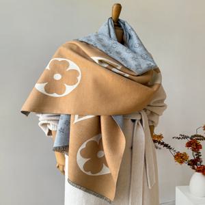 여성용 가을 겨울 인조 캐시미어 숄 따뜻한 자카드 스카프 다용도 담요 목 보호 신상