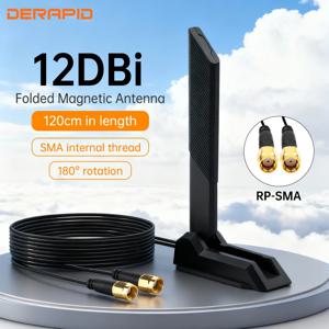 WiFi 6E 안테나 RP-SMA 마그네틱 베이스 AX210 AX200 PCI-E 데스크탑 PC 듀얼 밴드 2.4G 5G 6GHz 1.2미터 외부 안테나 부스터