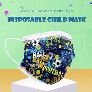 어린이용 인쇄 마스크 일회용 면 마스크 50개/100개 축구 인쇄 어린이용 마스크 만화 일일 보호