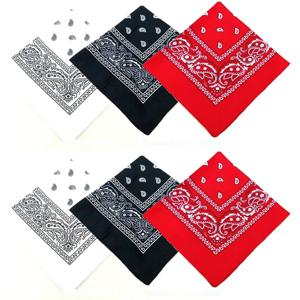 1/3/6개 면 밴다나 헤드밴드 데님 남성용 사이클링 스포츠 헤드웨어 손목 보호대 단면 헤드스카프 페이즐리 스카프