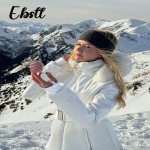 방풍 퍼 스플라이싱 후드 코트 팬츠 세트 여성용 따뜻한 지퍼 벨트 스노보드 재킷 2025 겨울 신상 여성 스키복