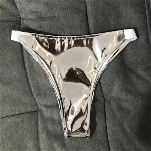 반짝이는 여성용 섹시 마이크로 쇼츠 나이트클럽 슬림 페이턴트 가죽 광택 미니 팬티 무대 공연용 로우라이즈