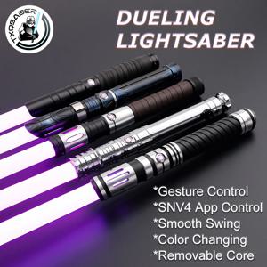 TXQSABER Lightsaber 네오 픽셀 헤비 결투 RGB 색상 변경 금속 힐트 부드러운 스윙 블래스터 코스프레 제다이 레이저 칼 장난감 아이