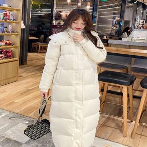여성 X-롱 까마귀 다운 코트 코튼 패딩 발목 길이 길어진 두꺼운 따뜻한 후드 오버 코트 Snowwear Oversize Dropshipping