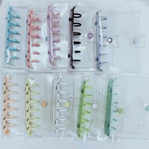 A7 다채로운 헤이즈 블루 블랙 바인더 루스 리프 노트 커버 그리드 일기 일정 플래너 종이 커버 학교 문구