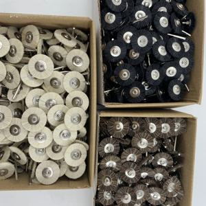 144PCS 22mm 쥬얼리 폴리싱 휠 브러쉬 Dremel 액세서리 쥬얼리 핸드 툴 만들기 2.35mm 막대
