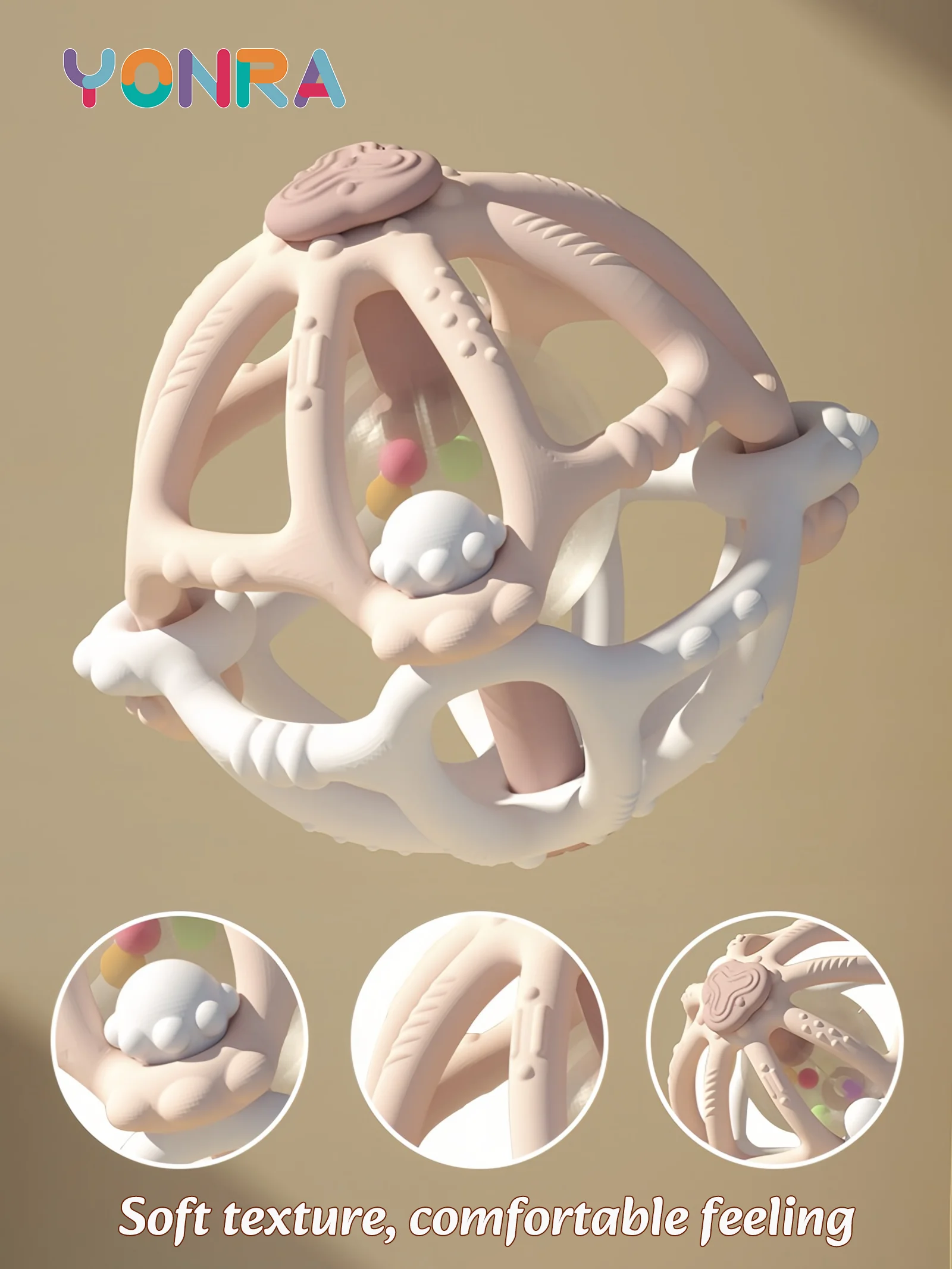 이동식 딸랑이 및 감각 Teether 침대 벨 실리콘 몬테소리 공 신생아 아기 장난감 어린이 어린이 선물 개발 게임