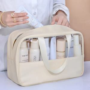 휴대용 여행 화장품 가방 여성 투명 메이크업 가방 대용량 목욕 워시 가방 다기능 방수 보관 케이스