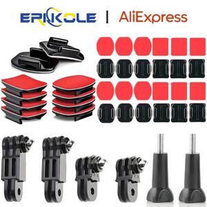 카메라 헬멧 접착제 끈적 끈적한 플랫 곡선 마운트 GoPro Hero Insta360 용 조정 가능한 피벗 암 DJI Osmo 액션 카메라 액세서리