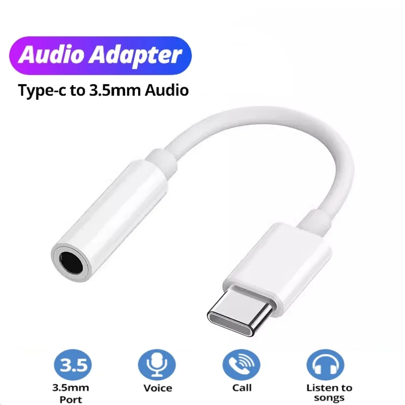 USB 유형 C ~ 3.5 잭 이어폰 어댑터 USB-C 3 5mm 오디오 케이블 변환기 IPhone 15 15 Pro MAX Samsung Galaxy Huawei Xiaomi