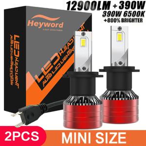헤이워드 2개입 자동차 헤드라이트 H4 H7 LED H11 9005 9006 H1 자동차 전구 390W 129000LM 라이트 램프 6000K 12V LED 헤드라이트 전구