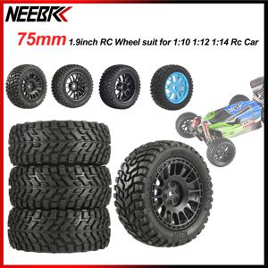 NEEBRC 1.9인치 75mm 오프로드 버기 타이어 휠 Wltoys용 12mm 육각 허브 144001   1/12 1/14 1/10 Scx10 Traxxas Trx-4 타미야 RC 자동차