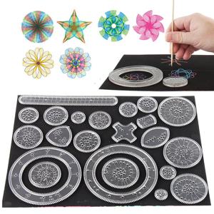 10-33pcs Spirograph 디자인 예술 공예 키트 클래식 놀라운 디자인 레인보우 매직 스크래치 종이 세트 어린이 어린이 드로잉 장난감