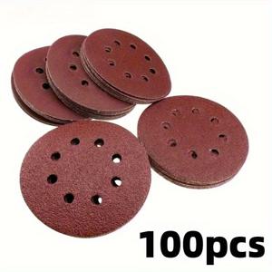 100Pcs 125mm 샌딩 디스크 8 홀 후크 루프 샌드페이퍼 80Grit-3000Grit 샌딩 페이퍼 5 인치 샌딩 디스크 연마 연마 도구