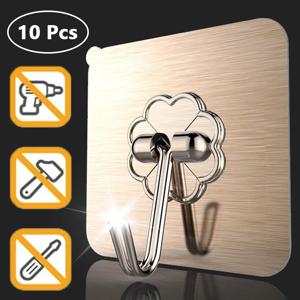 5/10개 셀프 접착식 후크 회전 방수 강력 스티커 홀더 벽 문 수납 걸이 주방 욕실 정리함