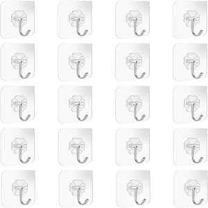 1-100Pcs투명 자기 접착제 벽 후크 다목적 벽 후크 키 홀더 수건 홀더 주방 욕실 액세서리