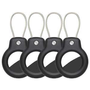 와이어 케이블이 포함된 에어태그 홀더용 보호 케이스 에어 태그 잠금 케이스 키용 키체인 수하물 태그 GPS 액세서리 에어태그 케이스