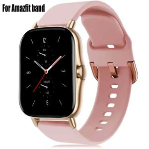 Amazfit GTS/2/2e/3/4 GTS2 미니/GTR 4/3/Pro/47mm/GTR2/2e/스트라토스 2/3용 20mm/22mm 밴드 실리콘 팔찌 Amazfit bip 시계 스트랩