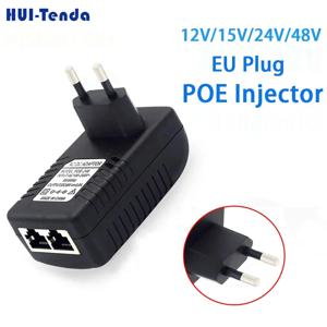 Huitenda POE 인젝터 12V/15V/24V/48V 전원 공급 장치 이더넷 어댑터 POE 스위치 용 1A /0.5A POE CCTV IP 카메라 전화 AP EU 플러그