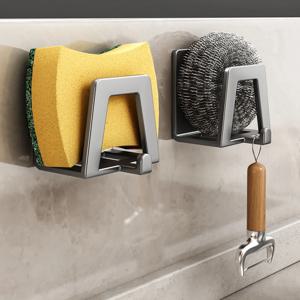 스테인리스 스틸 스펀지 거치대 자체 접착 싱크대 배수구 건조 스펀지 선반, 주방 보관 벽 후크 홀더 정리함
