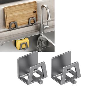 주방 스펀지 홀더 탄소강 싱크대 스펀지 배수 건조대 냄비 뚜껑 걸이 자가 접착식 수납 홀더 주방 정리대