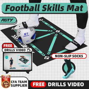 드릴이있는 축구 훈련 매트 비디오 미끄럼 방지 접이식 어린이 성인 드리블 훈련 매트 실내 실외 축구 장비