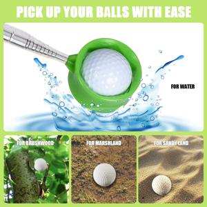 8.86피트 접이식 골프공 수거기 가벼운 스테인리스 골프공 찾기 도구 손쉬운 사용 완벽한 골프공 선물