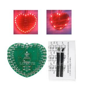 DIY 전자 키트 32 LED 하트 모양 SMD 발광 다이오드, 마이크로컨트롤러 깜박이 조명 키트, 재미있는 전자 DIY 생산