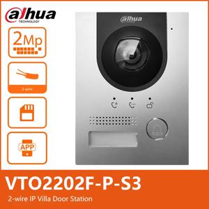 Dahua VTO2202F-P S3 2선 IP 빌라 도어 스테이션 다국어 2MP H.265 다채로운 160 °   어안 카메라 내장 스피커 초인종
