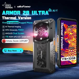 【세계 최초 공개】Ulefone Armor 28 Ultra 5G AI 열화상 견고한 휴대전화 1TB ROM 32GB RAM 안드로이드 스마트폰 AMOLED 6.67