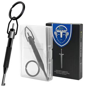 AK-01B 회전식 수갑 열쇠, 스테인리스 스틸 + 알루미늄 합금, 열쇠고리 포함, 모든 표준형 수갑용 경찰 수갑 열쇠