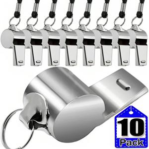 끈이 달린 스테인레스 스틸 휘슬 야외 전문 심판 슈퍼 시끄러운 휘슬 치어 리더 훈련을위한 스포츠 용품