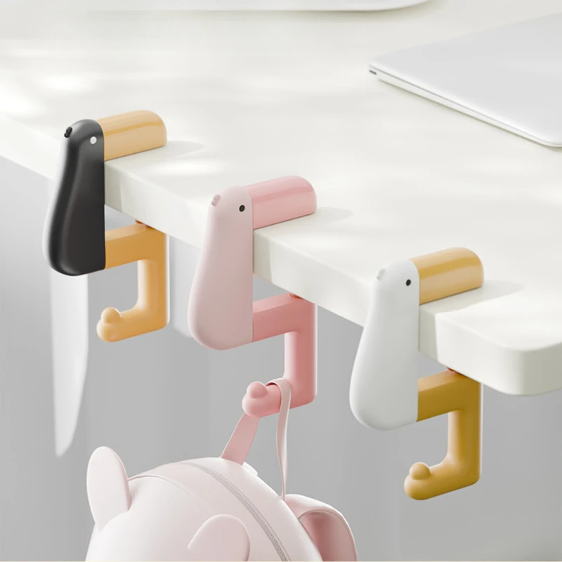 씽킹 덕 휴대용 고리 걸이 장식 테이블 지갑 가방 고리 벽걸이 브래킷 핸드백 무타공 학생 사무용품