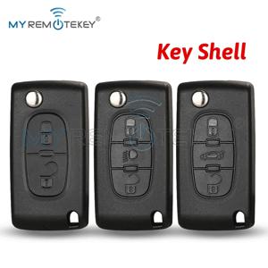 MYREMOTEKEY 리모트 키 쉘 2/3/4버튼 푸조 207 307 308 407 607 807 시트로엥 C2 C3 C4 C5 C6용