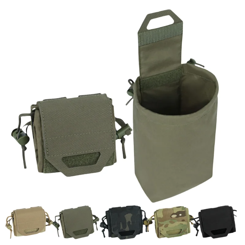 Molle 덤프 파우치 미니 접이식 재활용 가방 molle 허리 도구 잡화 가방 잡지 유틸리티 파우치 Molle 벨트 조끼 배낭