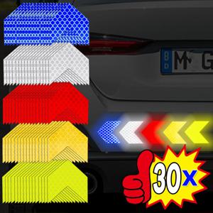 30/10pc 자동차 반사 화살표 스티커 자동차 범퍼 트렁크 반사판 위험 테이프에 대 한 안전 경고 스티커 자동차 스타일링 빛나는 필름