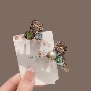 우아한 리본 샤크 클립 패션 뒷머리 헤어 클립 빈티지 포니테일 고정 헤어그립 여성용 심플 홀로우 기하학 헤어핀