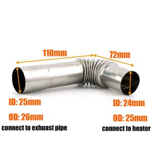 디젤 히터 자동차 캠핑카 캐러밴 트럭 용 24mm 25mm 25mm & 26mm 배기 파이프 튜브 팔꿈치 커넥터