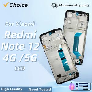 Xiaomi Redmi Note 12 4G 디스플레이 용 AMOLED Redmi Note 12 5G LCD 23021RAAEG 터치 스크린 디지타이저 22111317G 부품 교체
