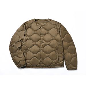 초슬림 다운 재킷 남성용 라운드넥 경량 패딩 코트 긴소매 따뜻한 캐주얼 스타일 짧은 기장 솔리드 컬러 버튼