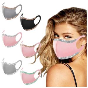 스팽글 마스크로 패션 디자인을 연출하세요. 여성용 재사용 가능하고 통기성이 좋으며 착용하기 쉬운 반짝이는 페이스 커버, 여성 야외 행사용 우아한 용품