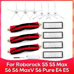 샤오미 로보락 S5 Max S6 Pure, E4, E5 S6 Maxv 진공 청소기 교체 키트 롤러 브러시 HEPA 필터 걸레 천 예비 부품