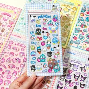 1/8Pcs 3D 산리오 스티커 산리오 쿠로미 포차코 헬로키티 마이 멜로디 시나모롤 행요돈 케이스 가방 장식 생일 선물